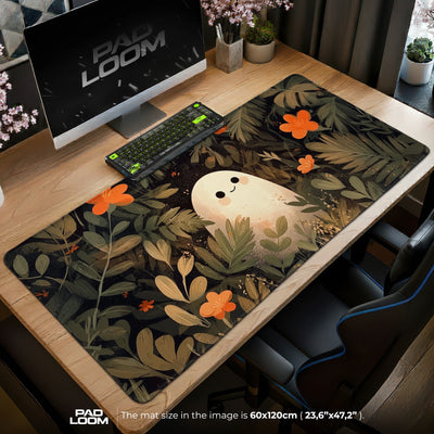 Cozy Ghost Nightbloom Mouse Pad - Kawaii Desk Mat