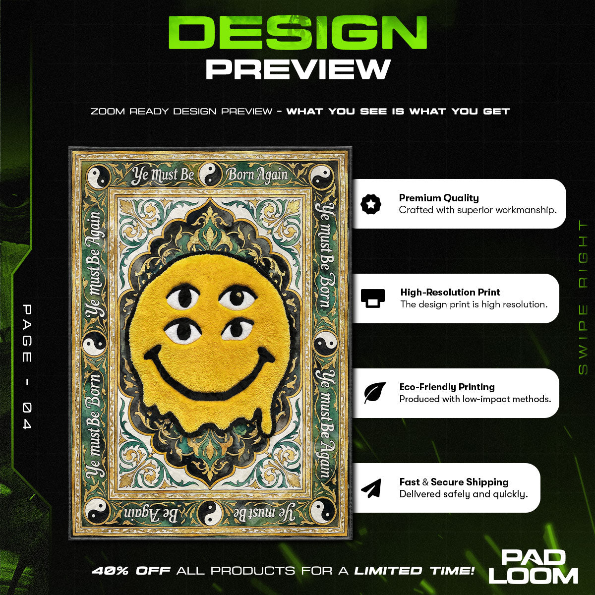 Decor character design printed on rug