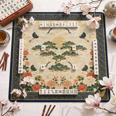 Crane Sunrise Mahjong-Matte - Mah-Jongg Tischmatte