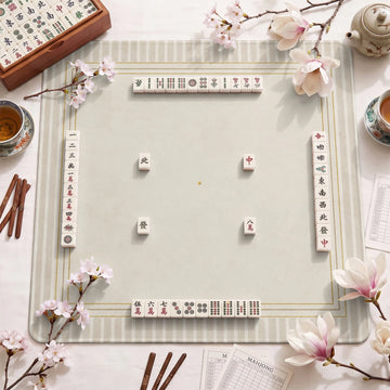 Cream Stripe Minimalist Mahjong Mat – neoprene mah jongg table mat