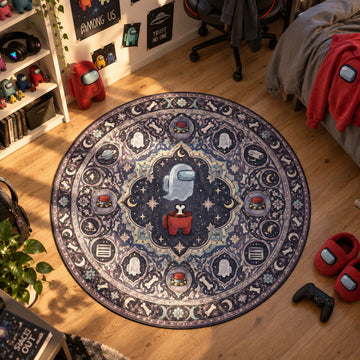Crewmate Ghost Round Rug - Among Us Chair Mat