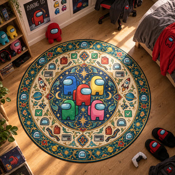 Crewmates Medallion Round Rug - Among Us Chair Mat