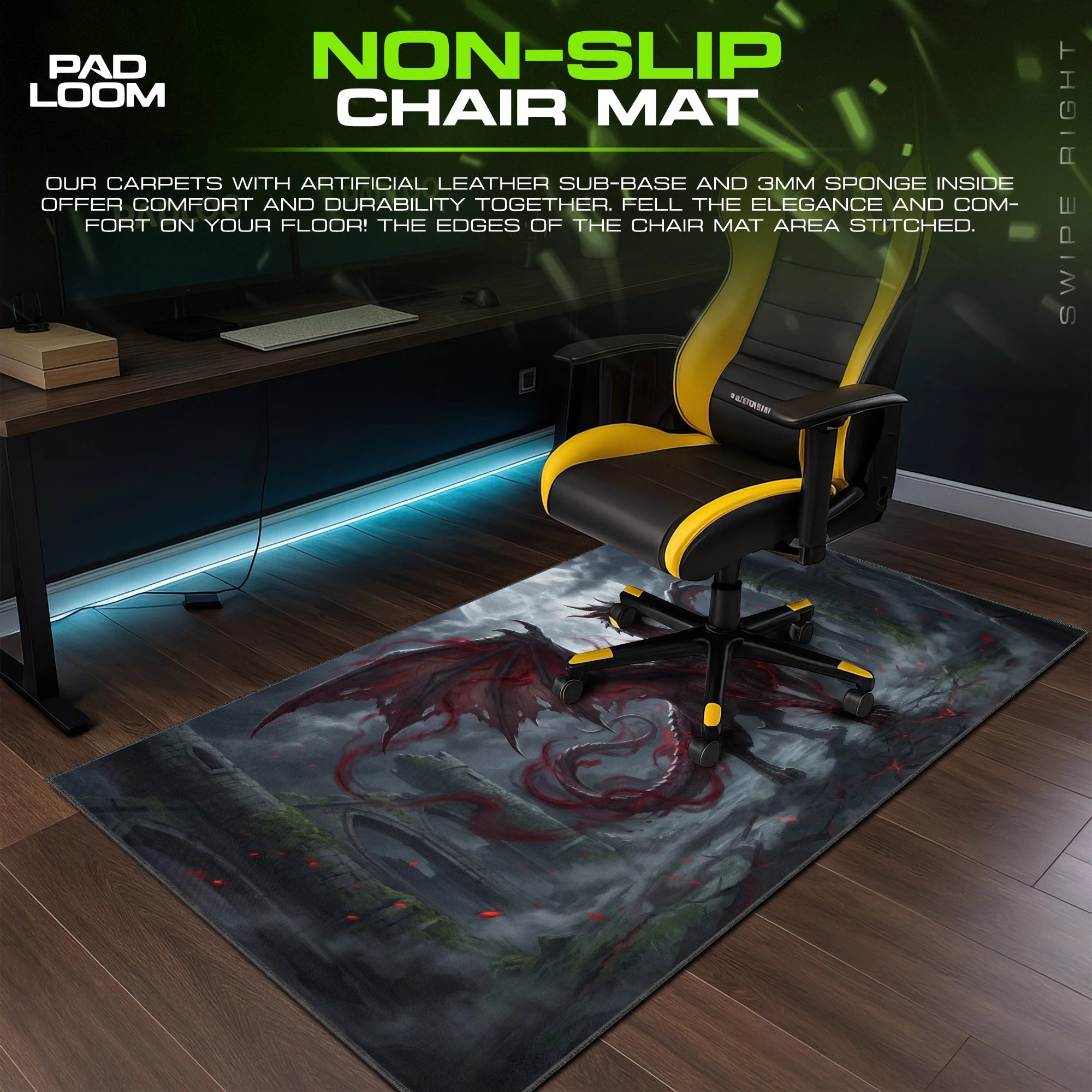 Crimson Dragon Moonrise Mouse Pad - Monster Hunter Desk Mat