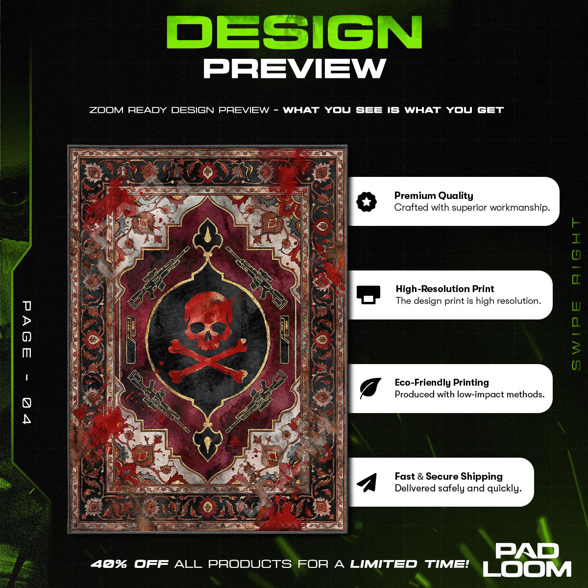 Chair character design printed on rug