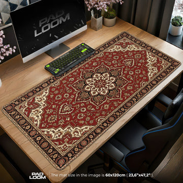Crimson Medallion Rug Mouse Pad - Persian Desk Mat