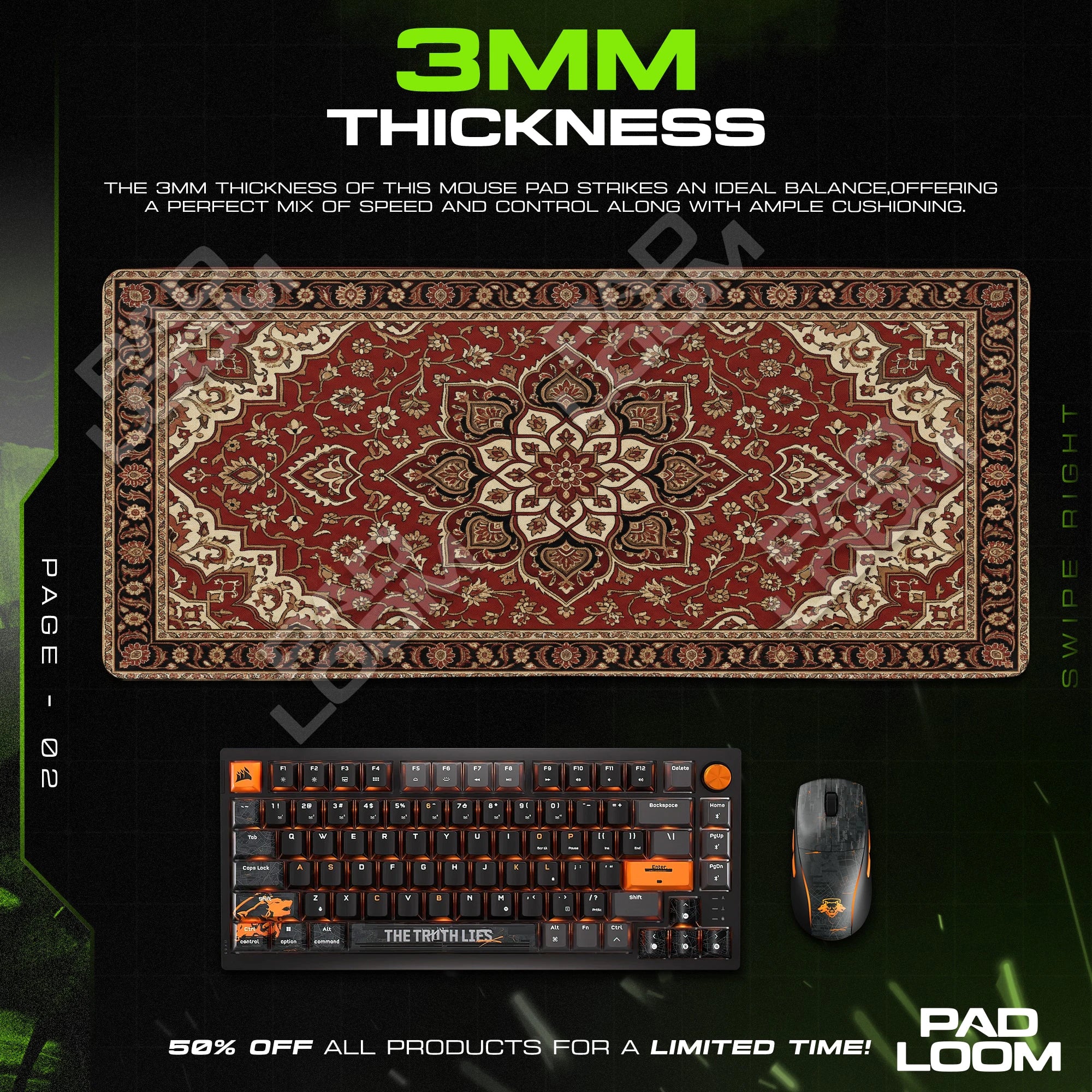 Crimson Medallion Rug Mouse Pad - Persian Desk Mat