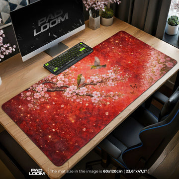 Crimson Sakura Mouse Pad – gaming desk mat by Padloom