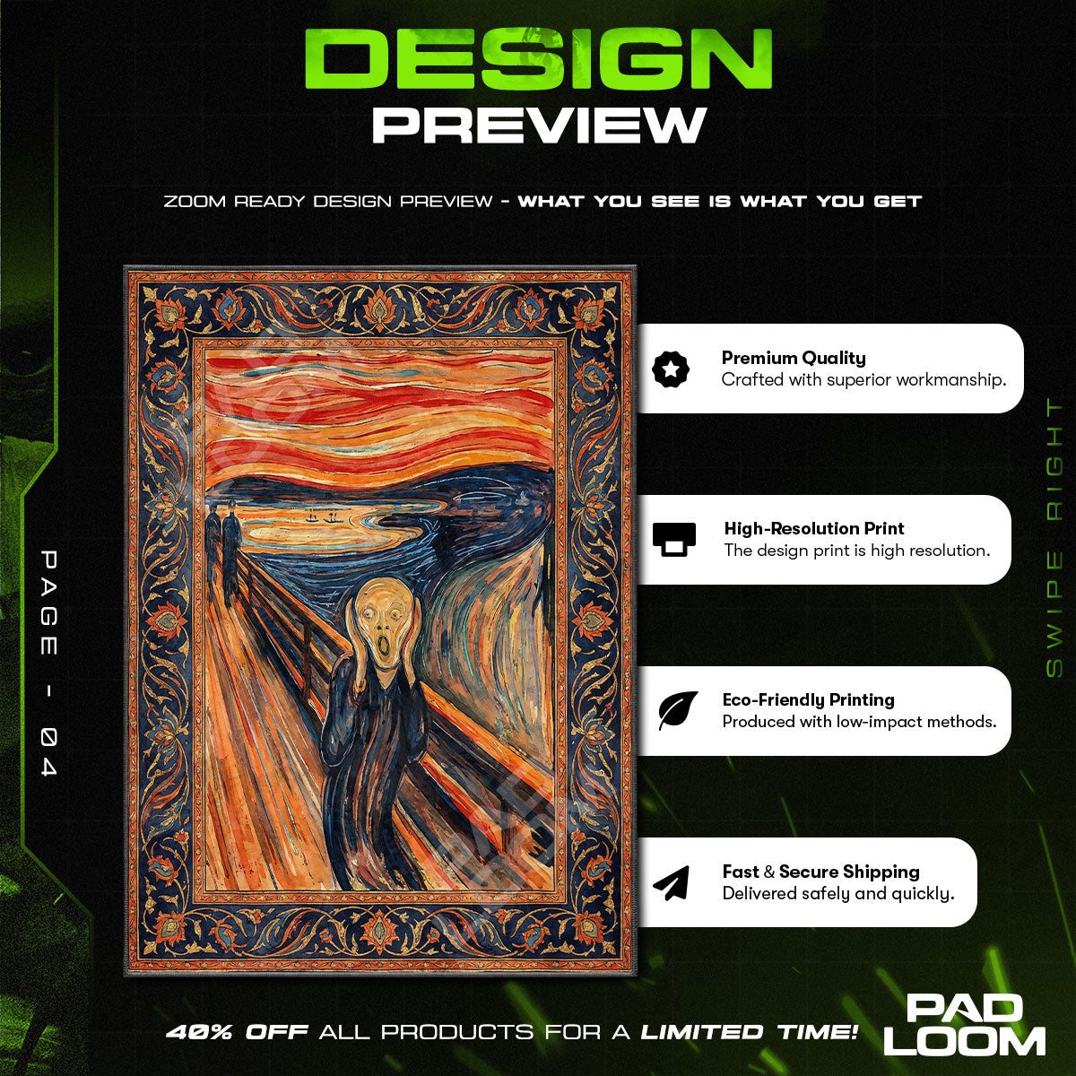 Crimson Scream Expressionist Art Area rug — main product view