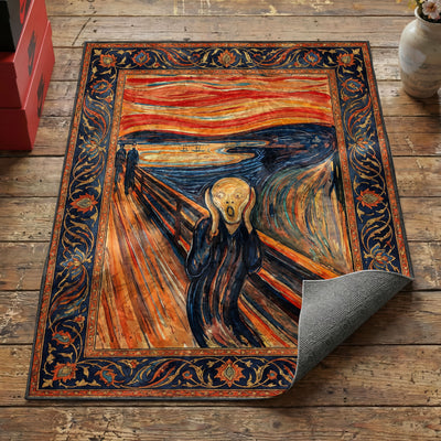 Crimson Scream Rug — Expressionist Art Area Rug