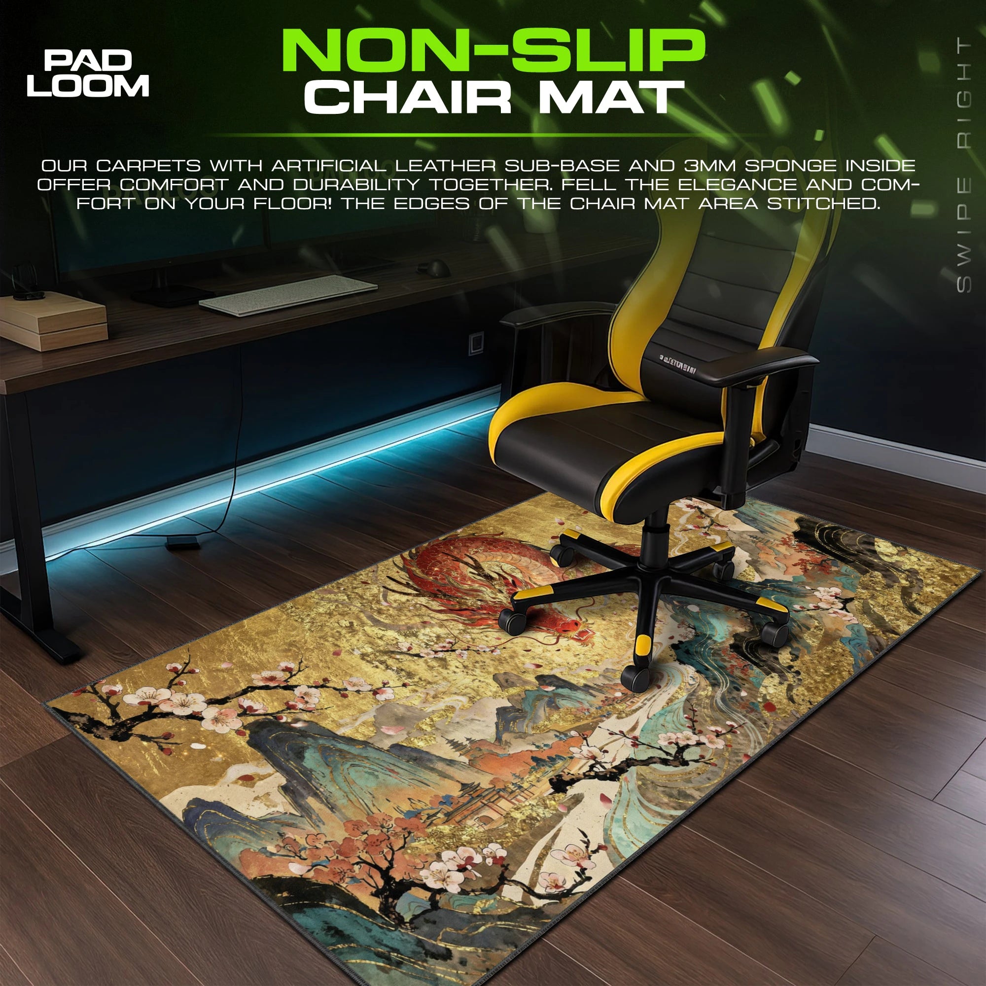Crimson Sky Dragon Mouse Pad - Chinese Art Desk Mat
