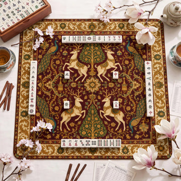 Crimson Stag Mahjong Mat – neoprene mah jongg table mat