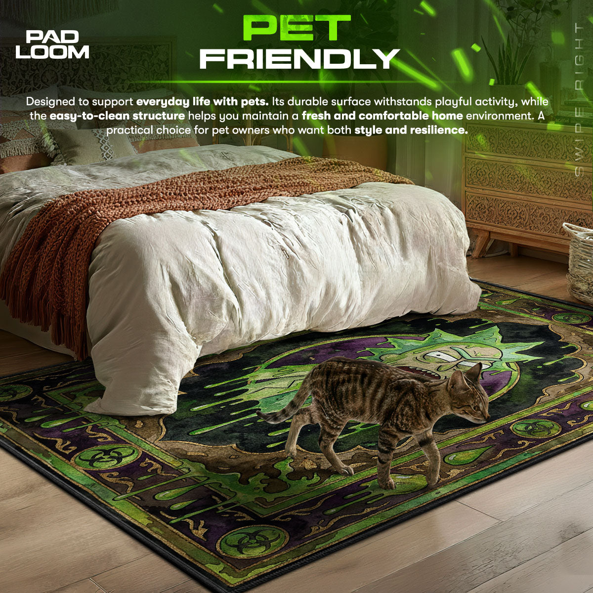 Cromulon Cosmic themed area rug for home decor fans