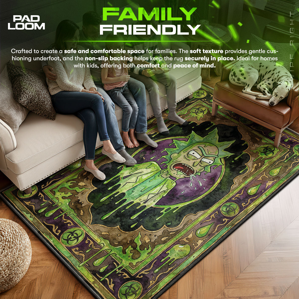 Area character design printed on rug