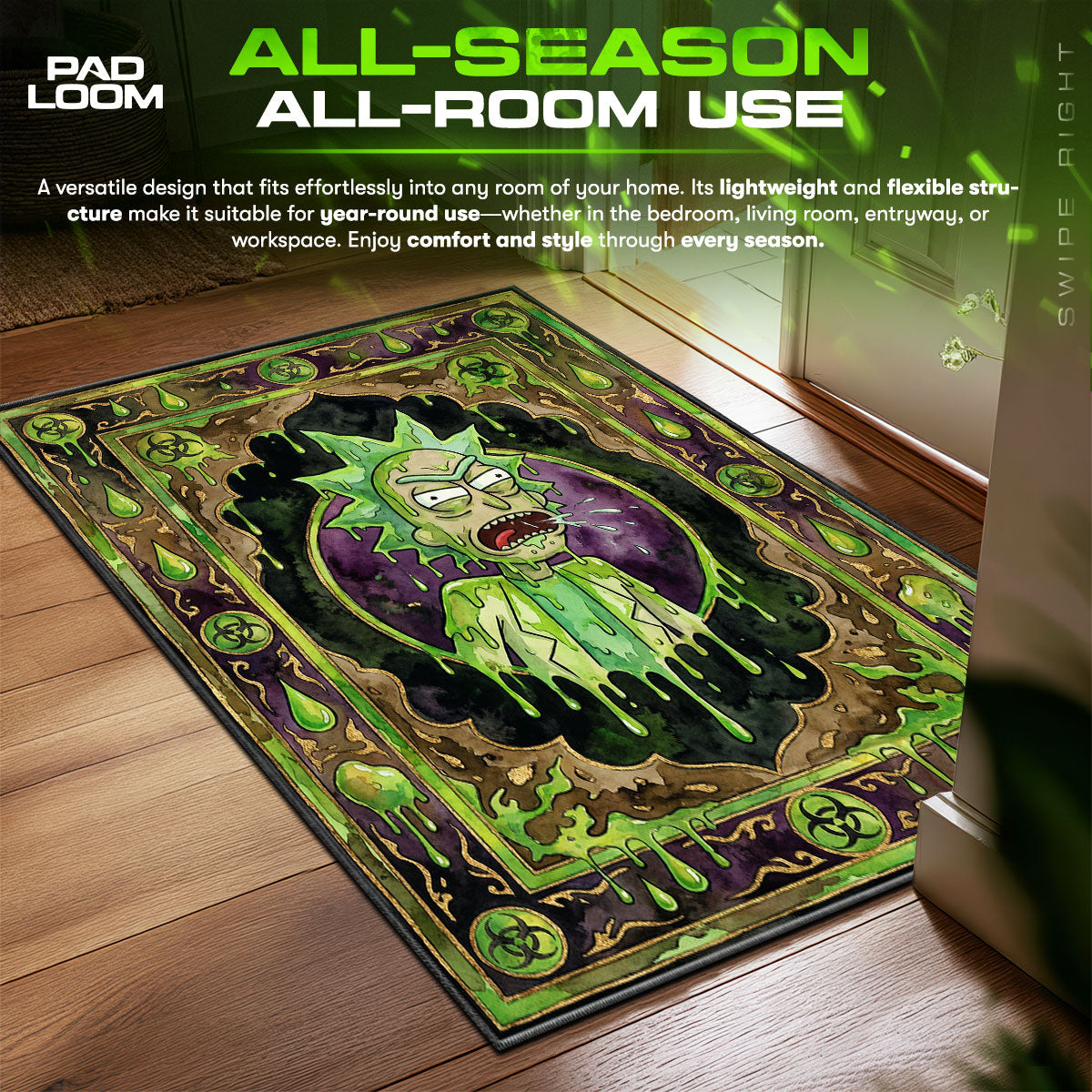 Detailed close-up of Cromulon rug pattern
