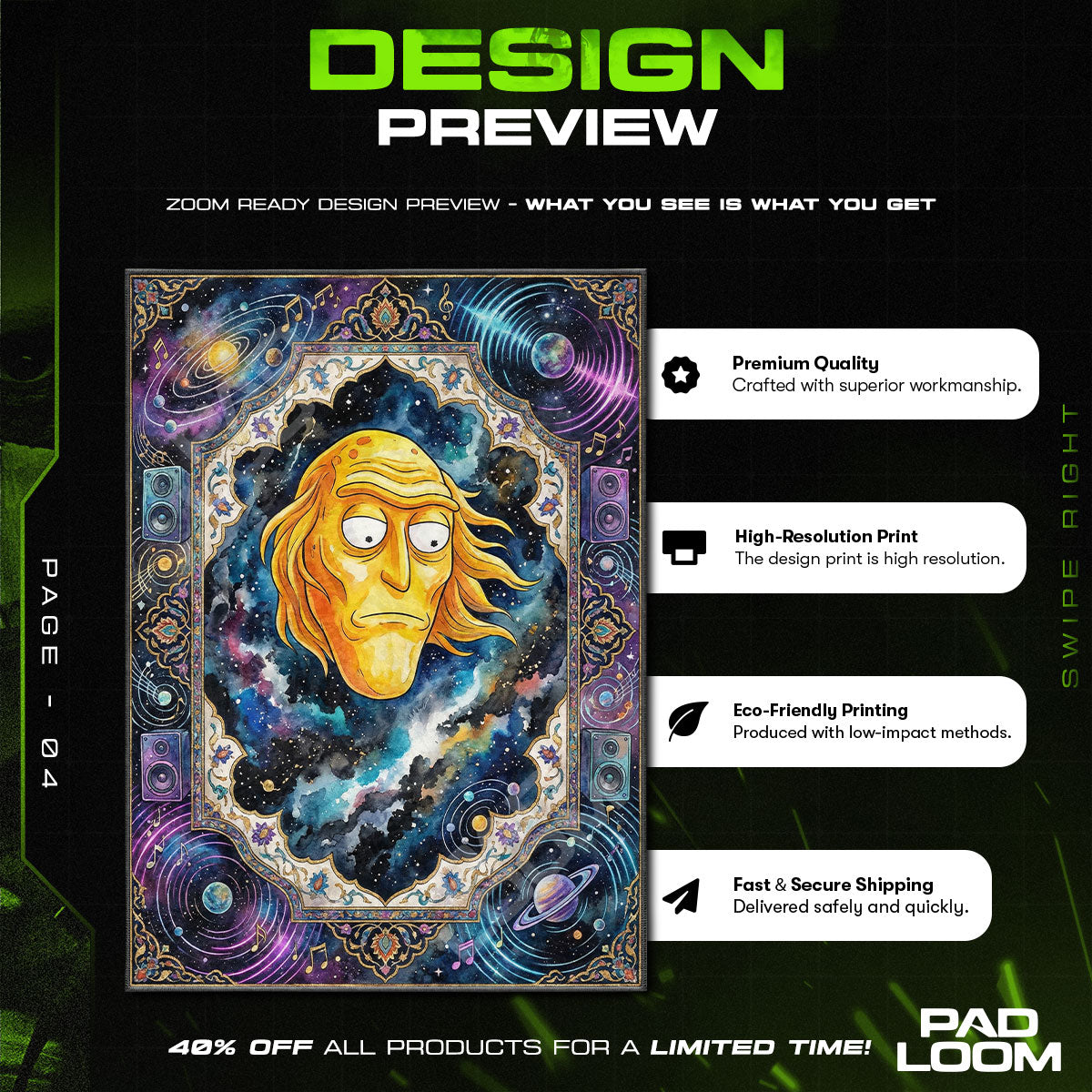 Cromulon Show Me Rick Morty Cartoon Area rug — main product view