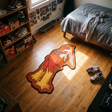 Crossed Arms Blaziken Rug - Shaped Anime Area Rug