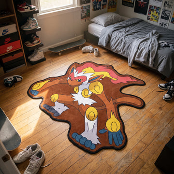 Crouching Infernape Rug - Shaped Anime Area Rug