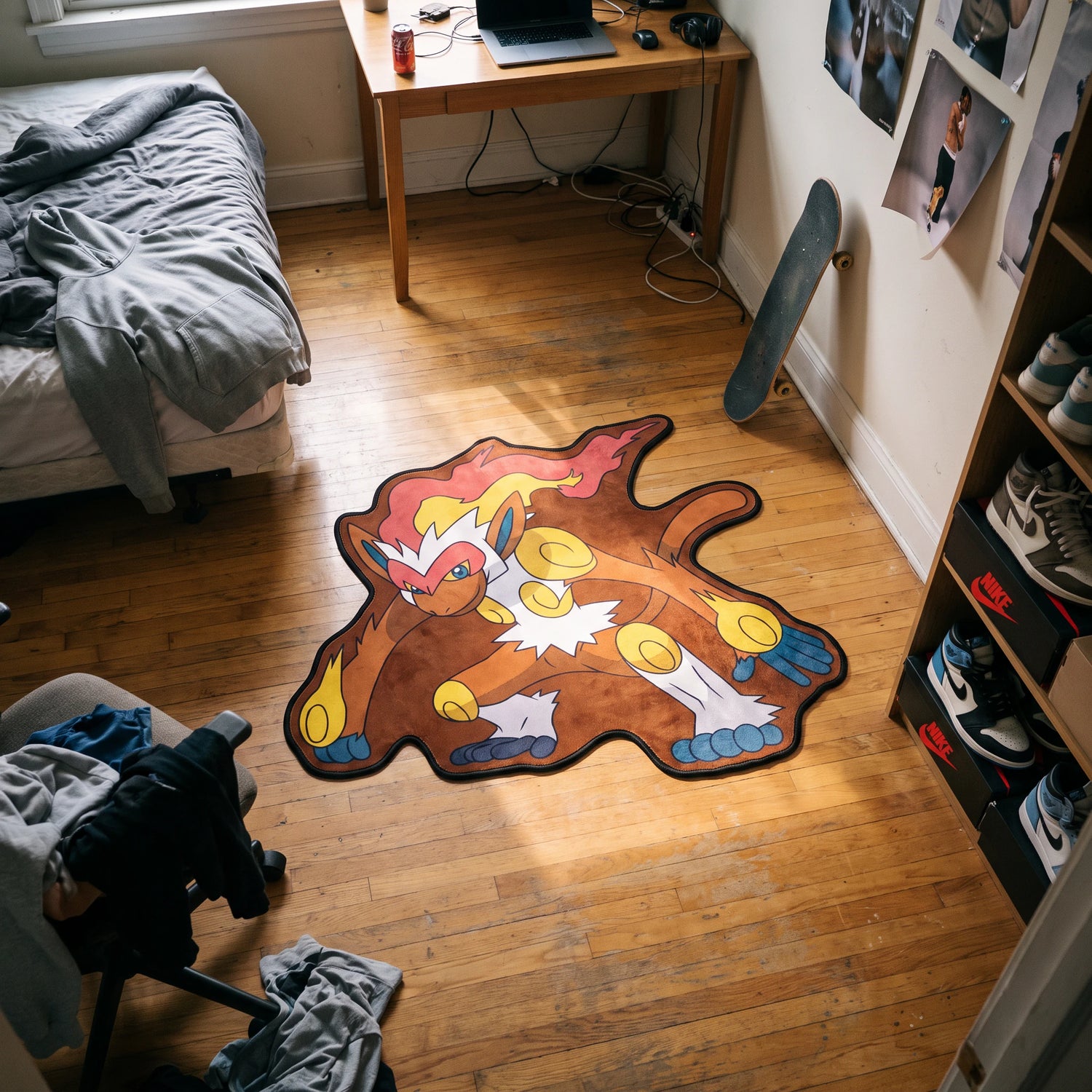 Crouching Infernape Rug - Shaped Anime Area Rug