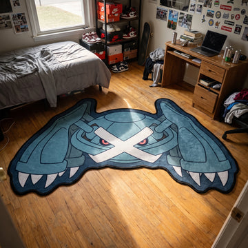 Crouching Metagross Rug - Shaped Anime Area Rug