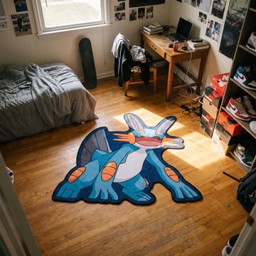 Crouching Swampert Rug - Shaped Anime Area Rug