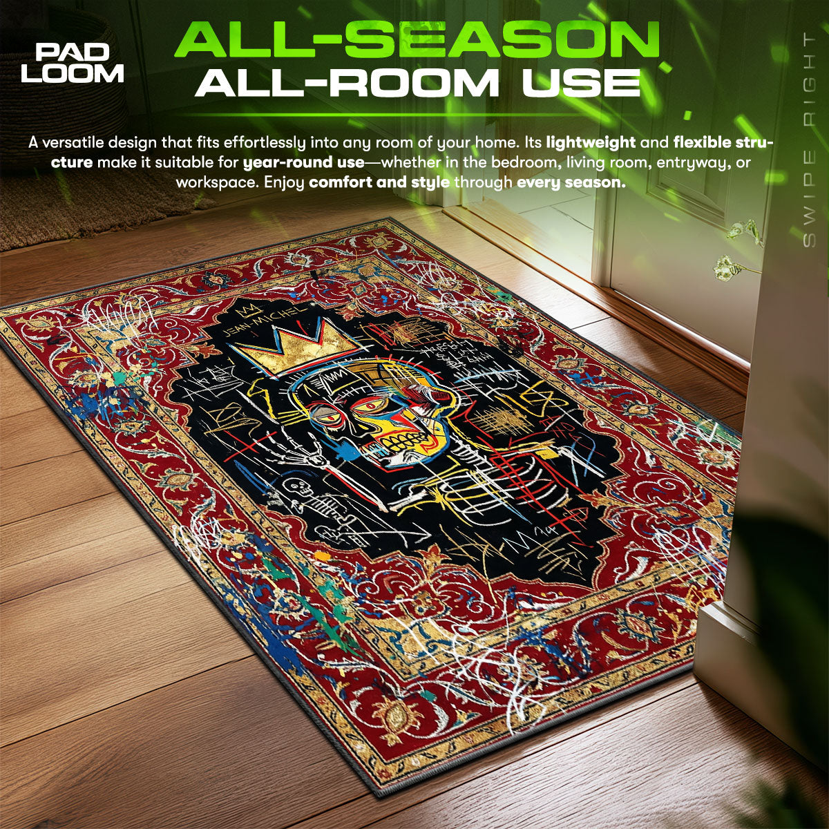 Detailed close-up of Crowned rug pattern