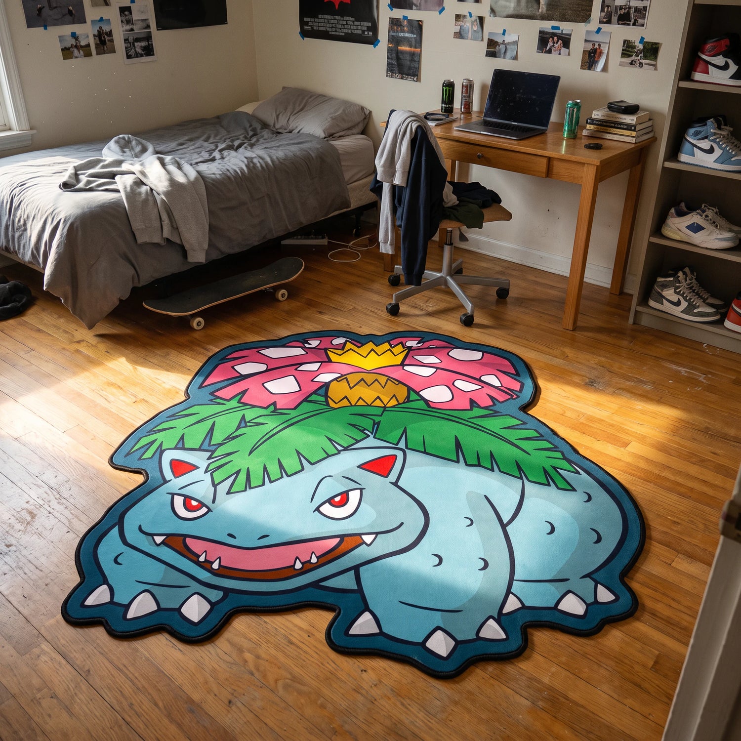 Crowned Venusaur Rug - Shaped Anime Area Rug