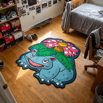 Crowned Venusaur Rug - Shaped Anime Area Rug
