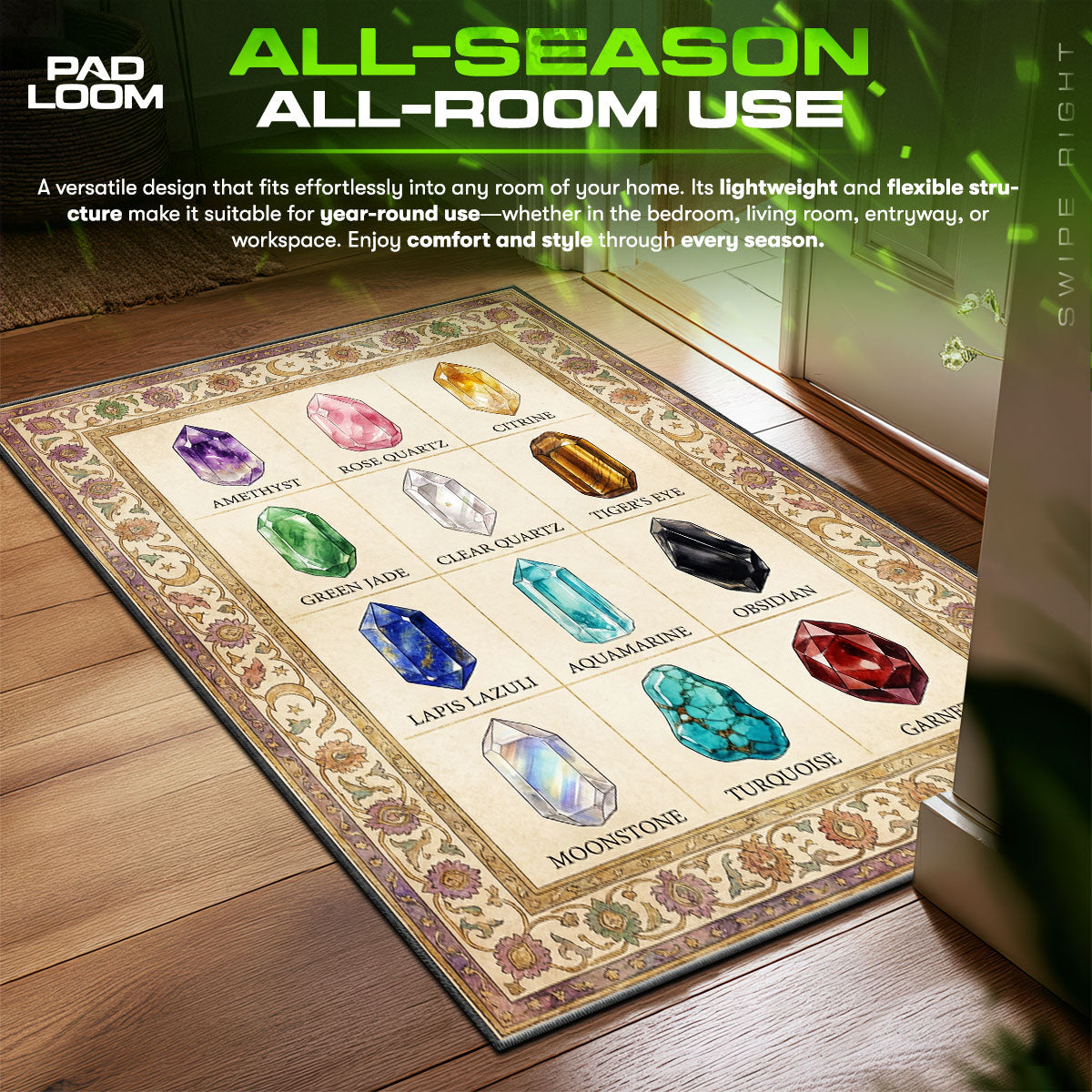 Detailed close-up of Crystal rug pattern