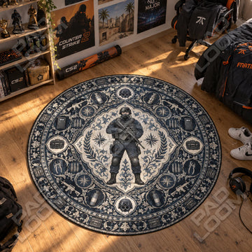 CT Operator Medallion Round Rug - Counter Strike Chair Mat