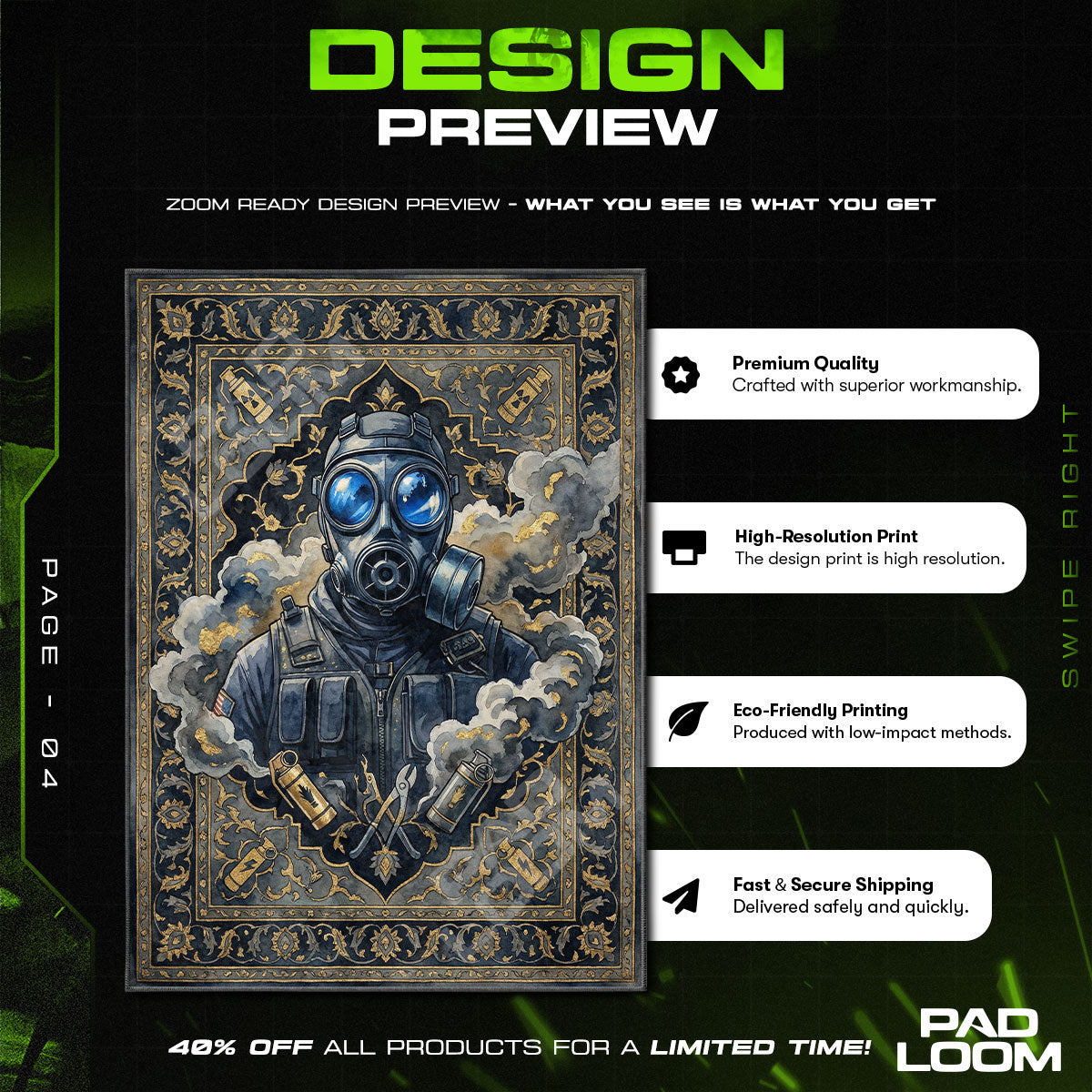 CT Operator Smoke Defuse Rug - CS2 Chair Mat