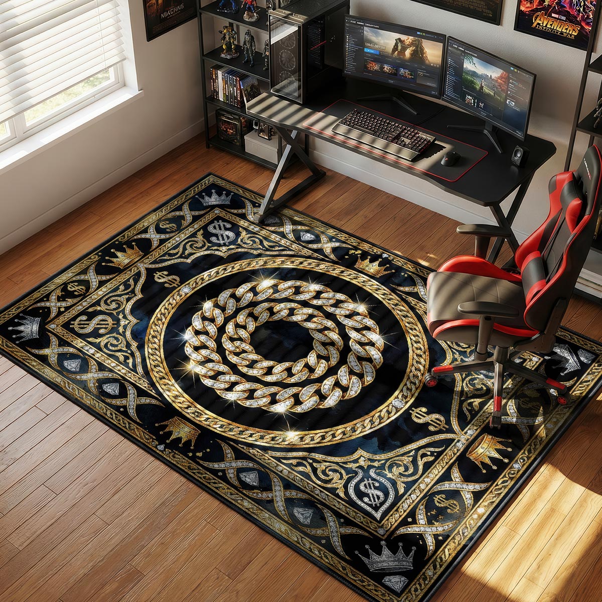 Cuban Link Diamond Gold Hypebeast Floor rug — main product view
