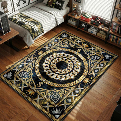 Cuban Link Diamond Gold Rug - Hypebeast Floor Mat