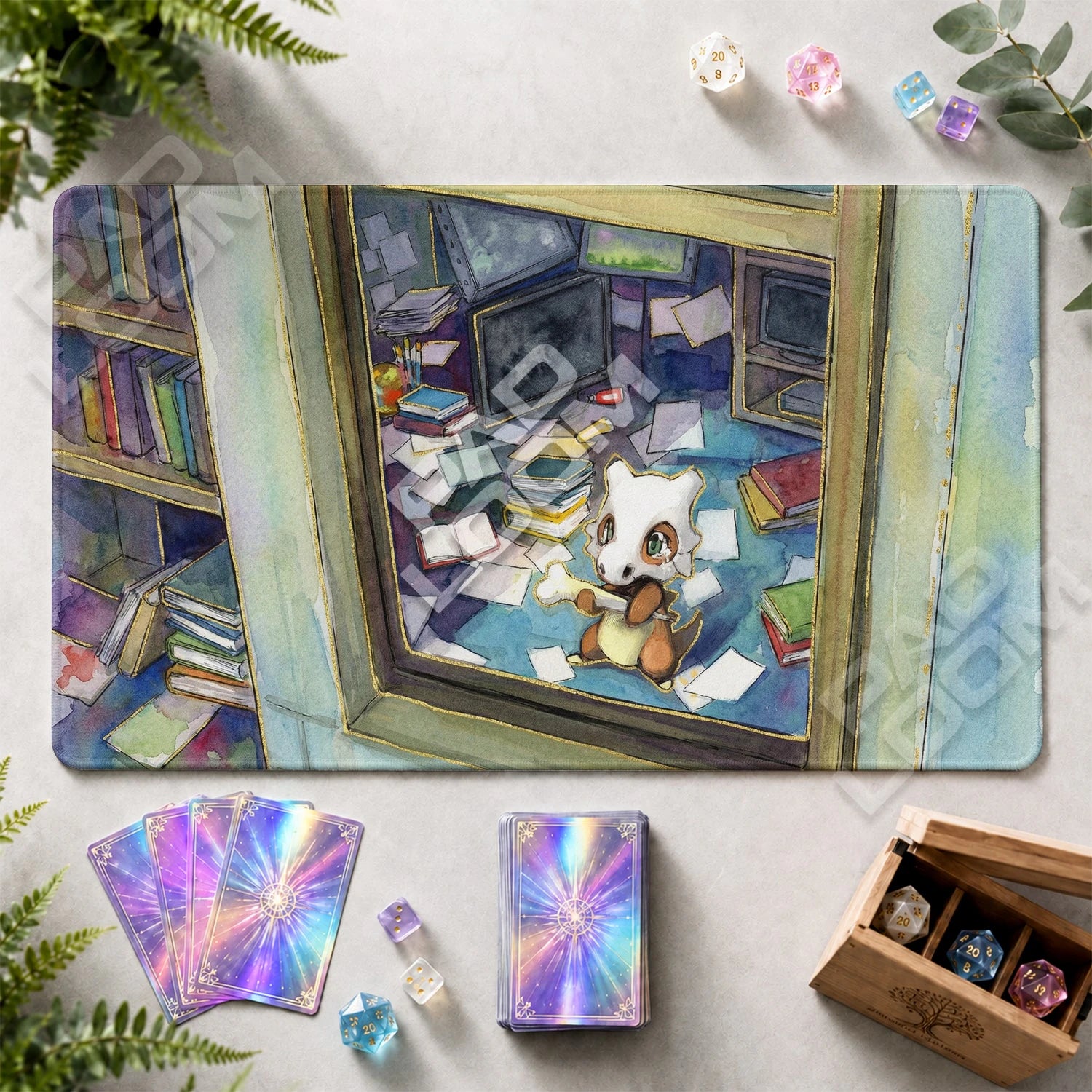 Cubone Alone Playmat - Pokemon TCG Mat - view 2