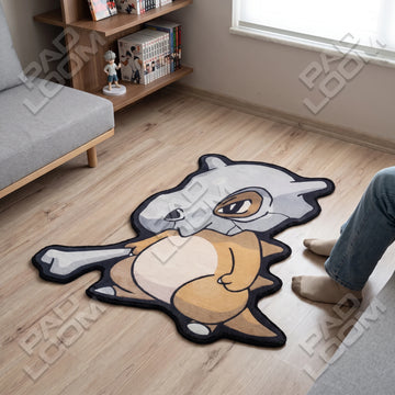 Cubone shaped area rug, die-cut anime gaming rug