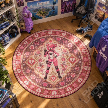 Cuddle Team Leader Waving Round Rug - Fortnite Chair Mat