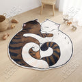 Cuddling Cats shaped area rug, die-cut kids room rug