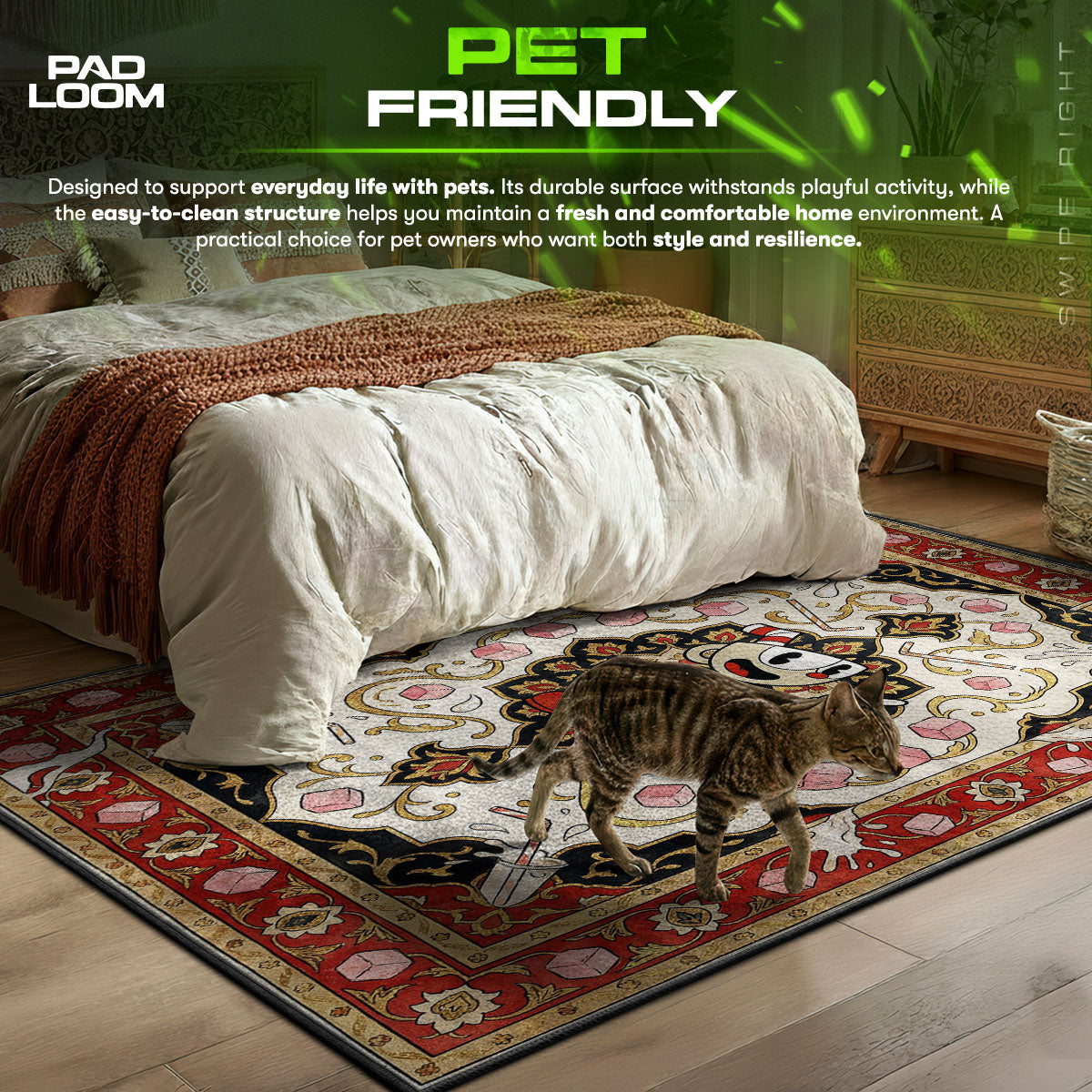 Cuphead Vintage Dice Rug - Cuphead Chair Mat