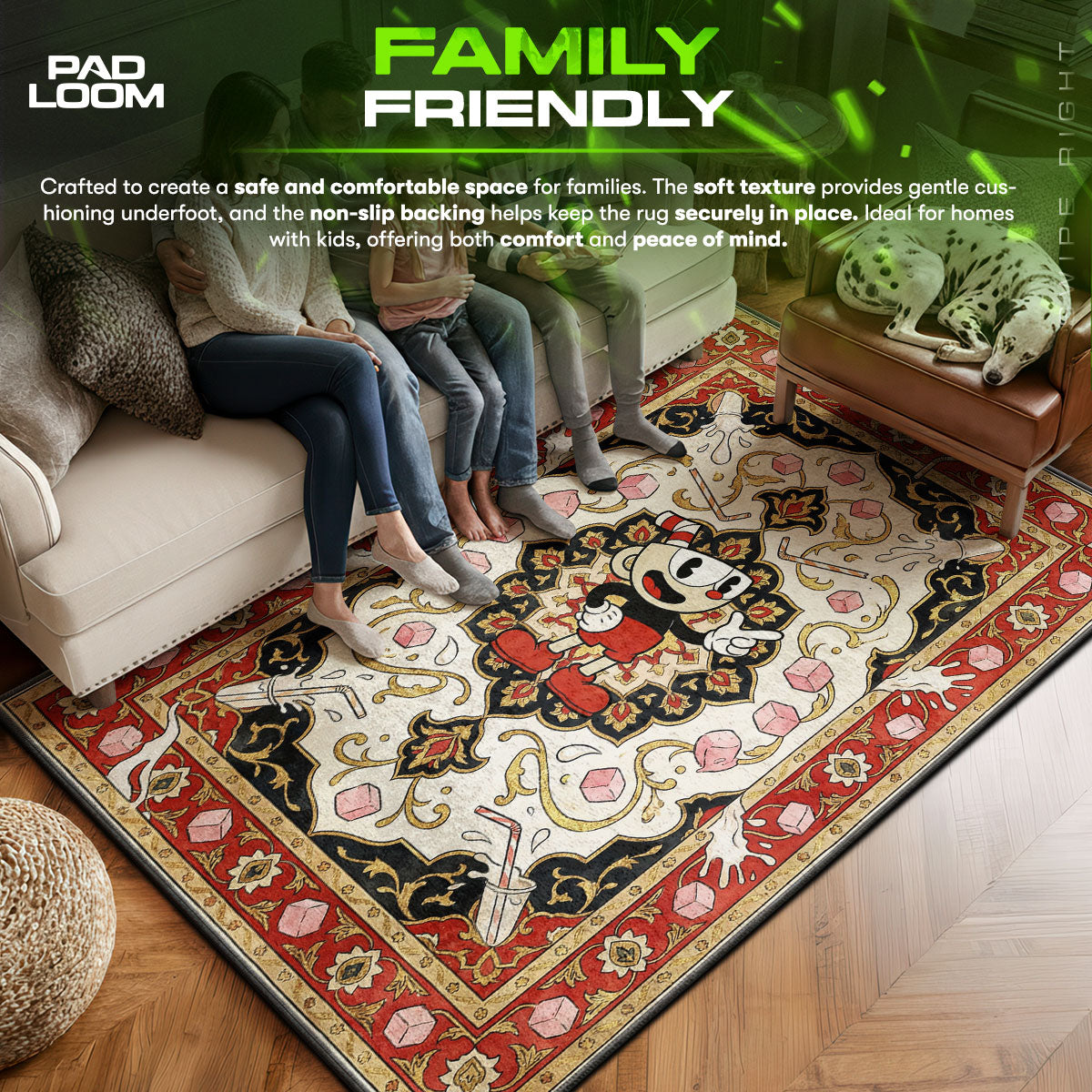 Cuphead Vintage Dice Rug - Cuphead Chair Mat