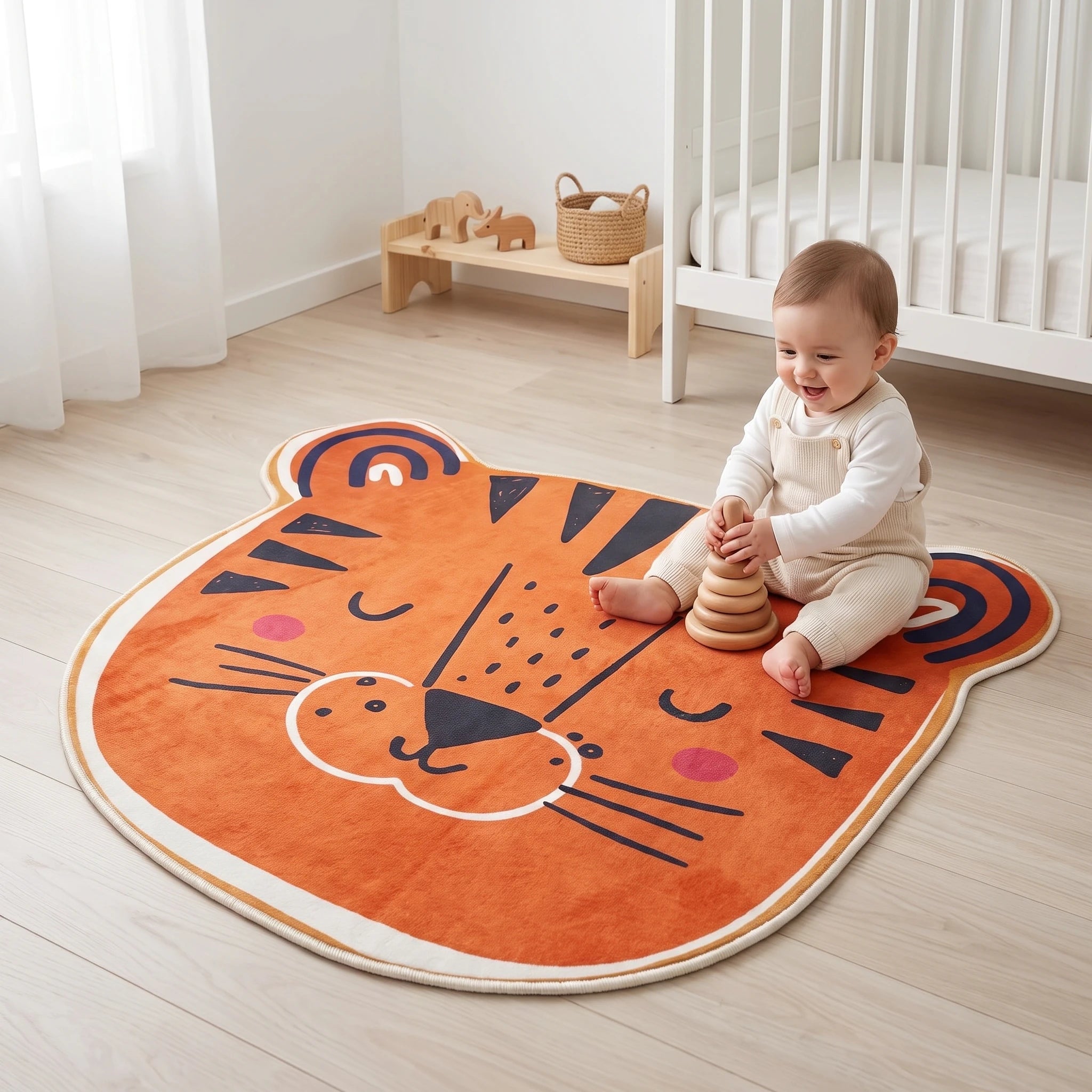 Cute Tiger Rug - Shaped Kids Room Area Rug