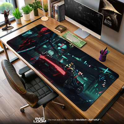Cyberpunk 2077 Mouse Pad, Katana Street Rain Game Desk Mat