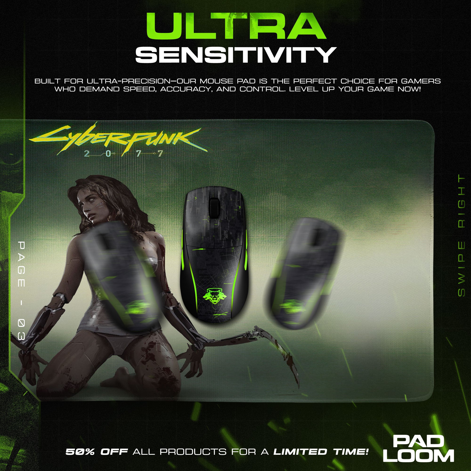 Cyberpunk 2077 Mouse Pad, Mantis Blade Lethal Game Desk Mat
