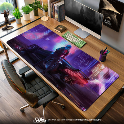 Cyberpunk 2077 Mouse Pad, Neon Streets Rider Game Desk Mat