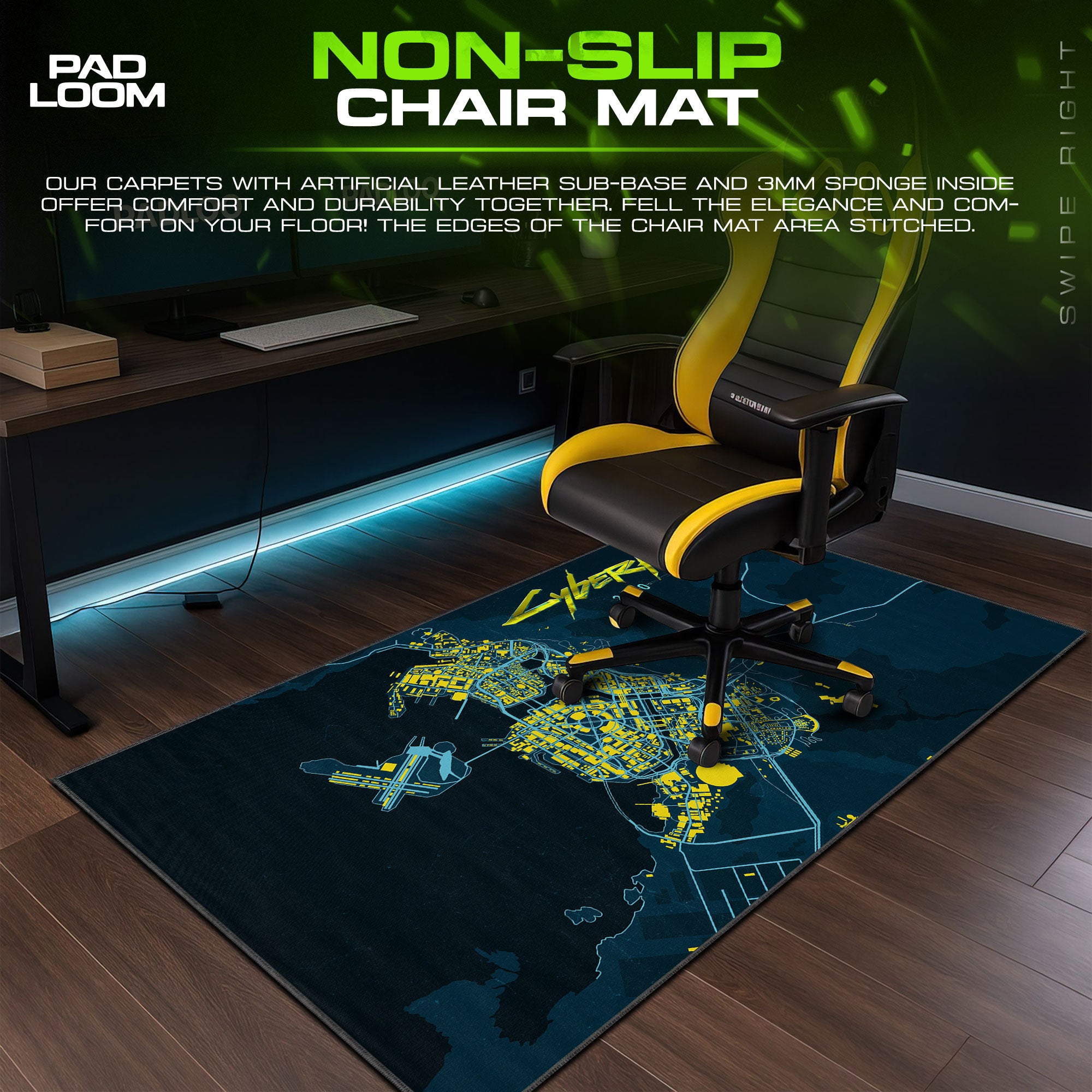 Cyberpunk 2077 Mouse Pad, Night City Map Game Desk Mat