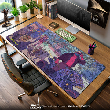 Cyberpunk Mouse Pad, Futuristic City Gamer Desk Mat