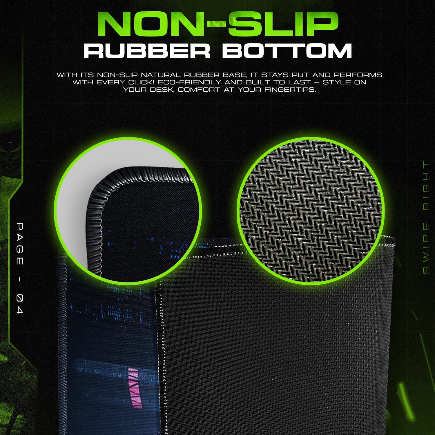 Cyberpunk Neon Skyline Vigil Mouse Pad – Gaming Desk Mat Padloom