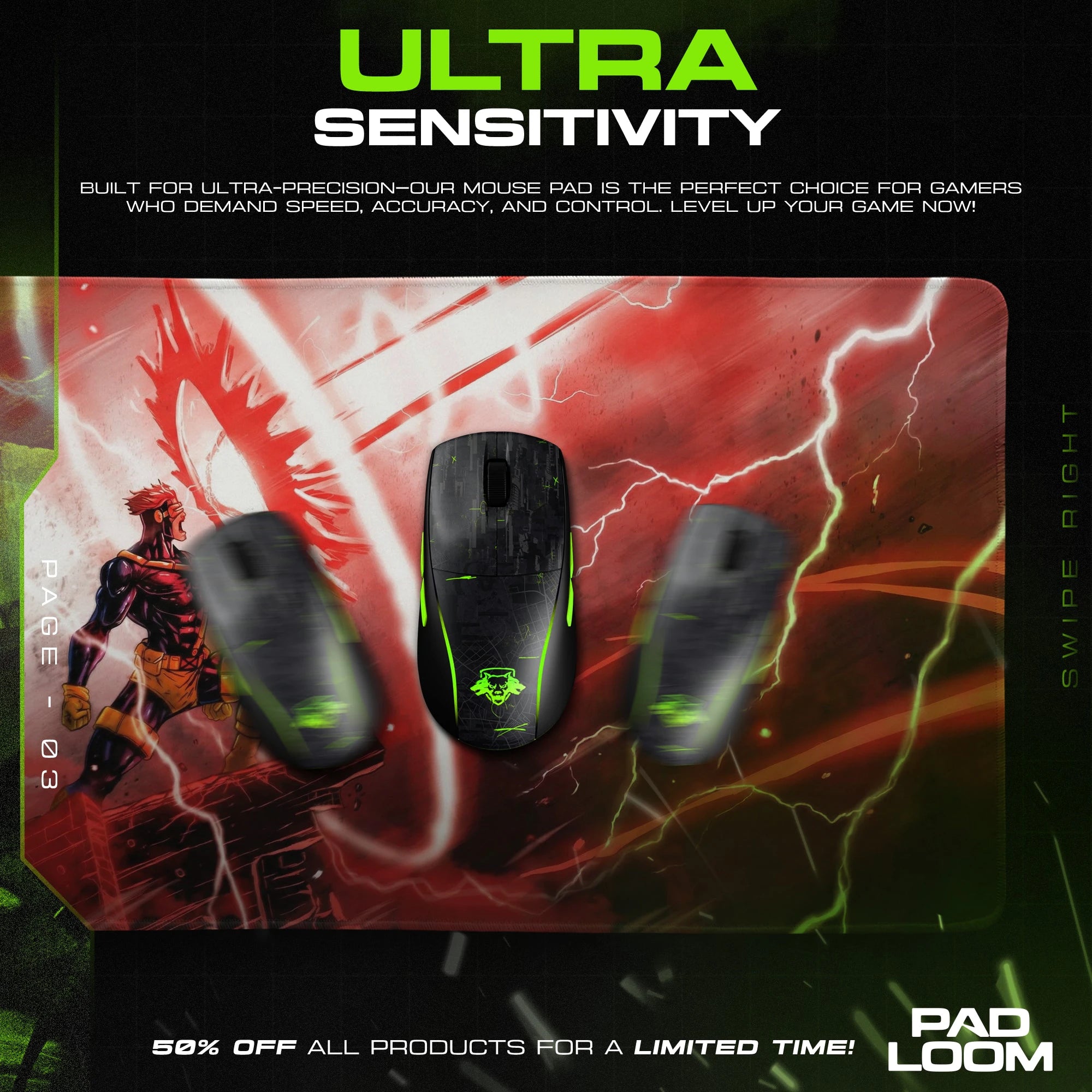 Cyclops Optic Surge Mouse Pad - X-Men Desk Mat