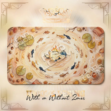 Cyndaquil Autumn Pokemon TCG playmat, 24x14 in mat design