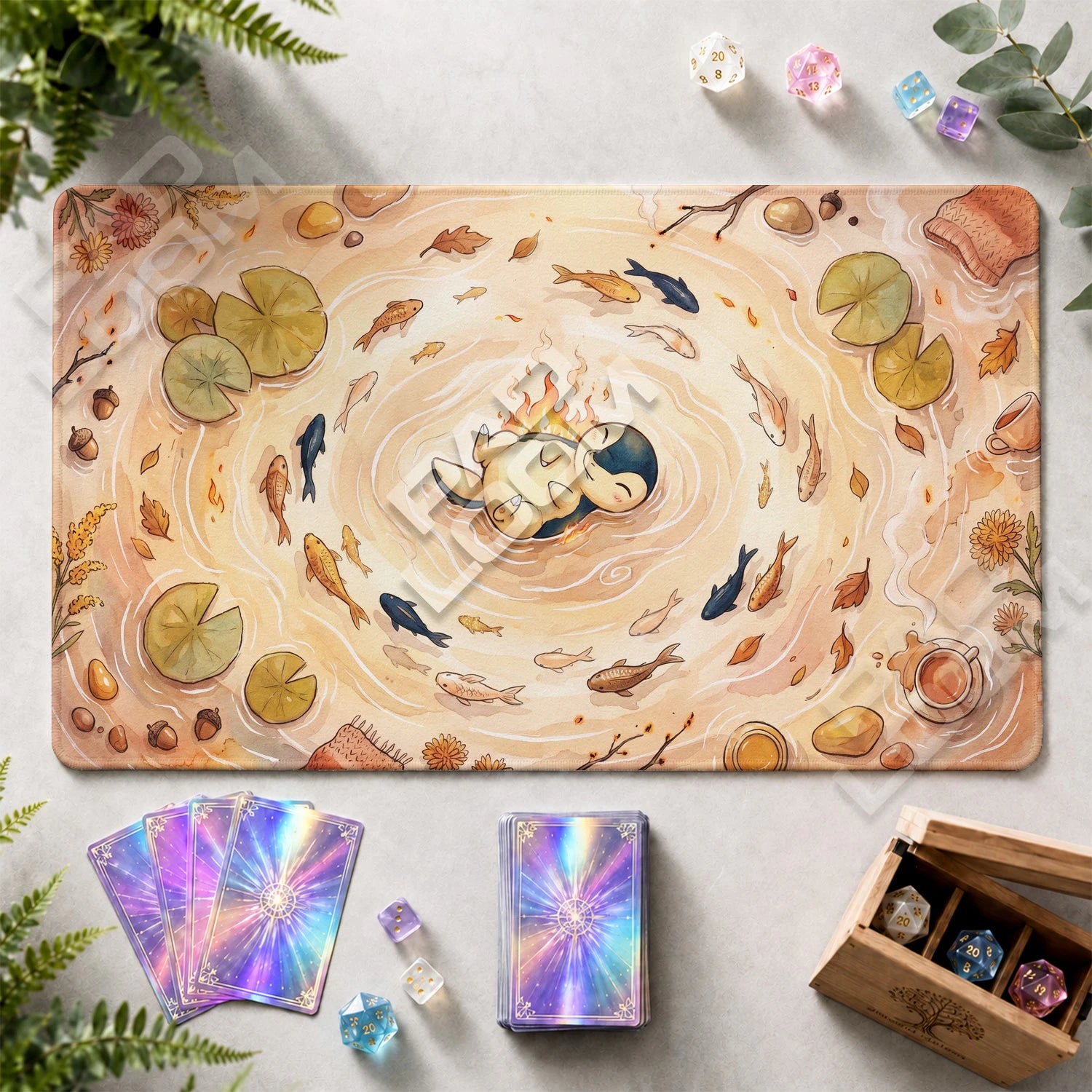 Cyndaquil Autumn Playmat - Pokemon TCG Mat - view 2