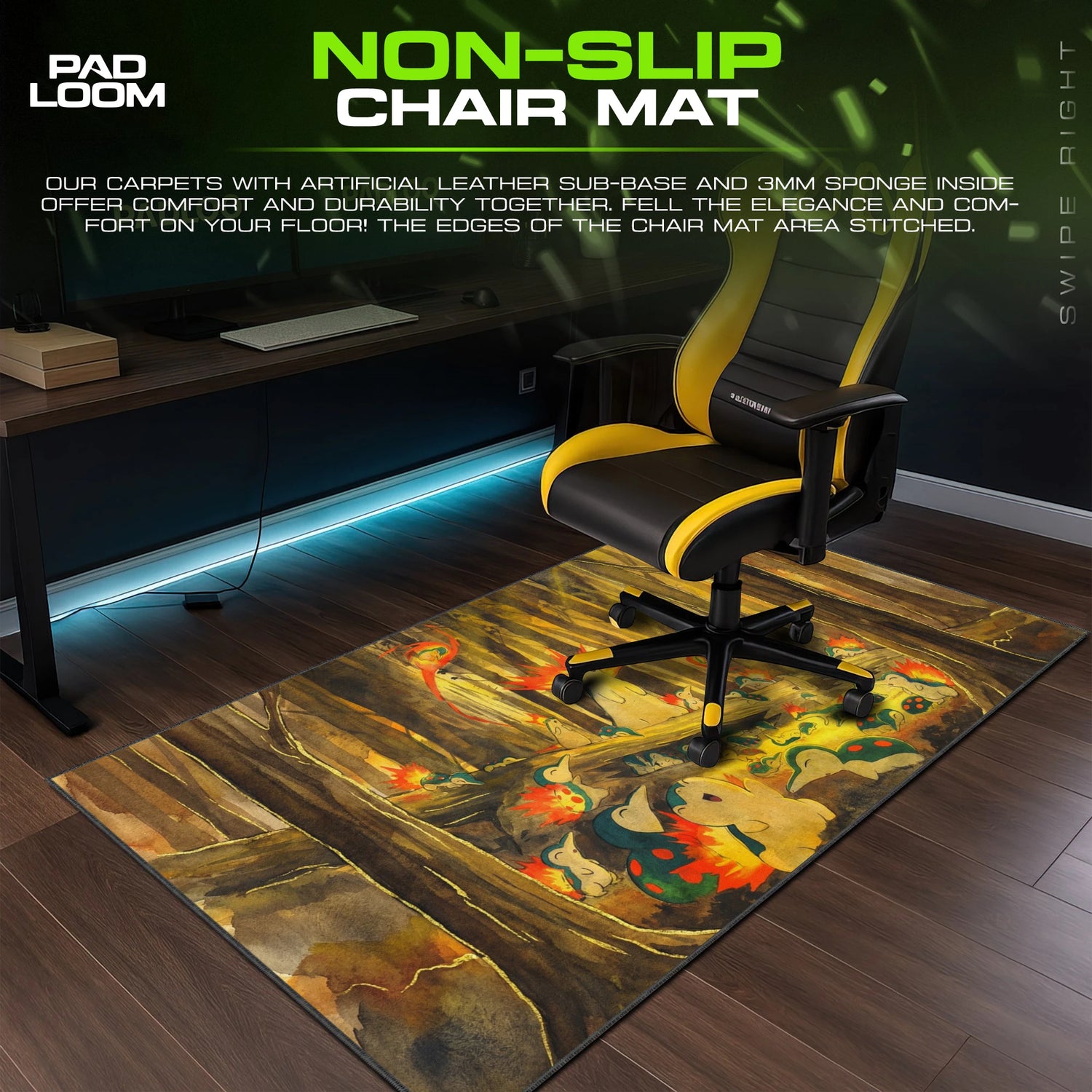 Cyndaquil Ember Forest Mouse Pad - Pokemon Desk Mat