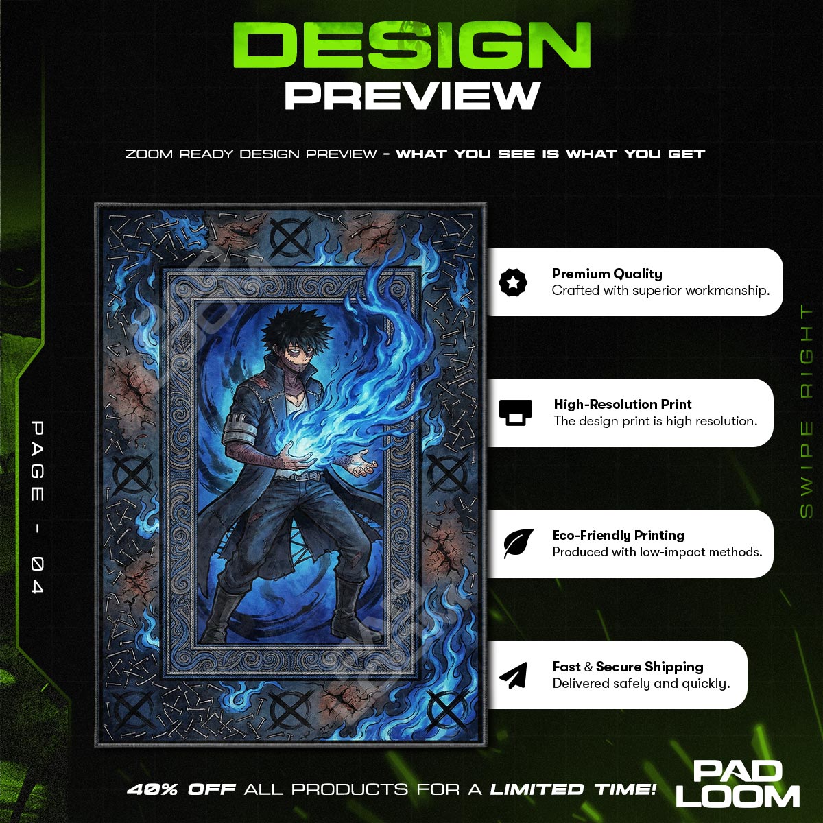 Chair character design printed on rug
